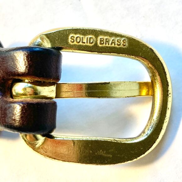 Tory Leather Nautical Plaid Canvas Leather Belt Size 26 XS Preppy Womens Boys - Picture 8 of 15